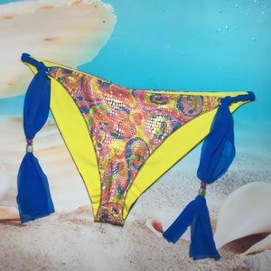 New Bottom Bikini Pink Yellow Blue Medium